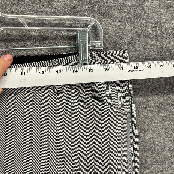 Express Dress Pants Women 10 Gray Striped Mid Rise Straight Flat Front Editor - Picture 3 of 8